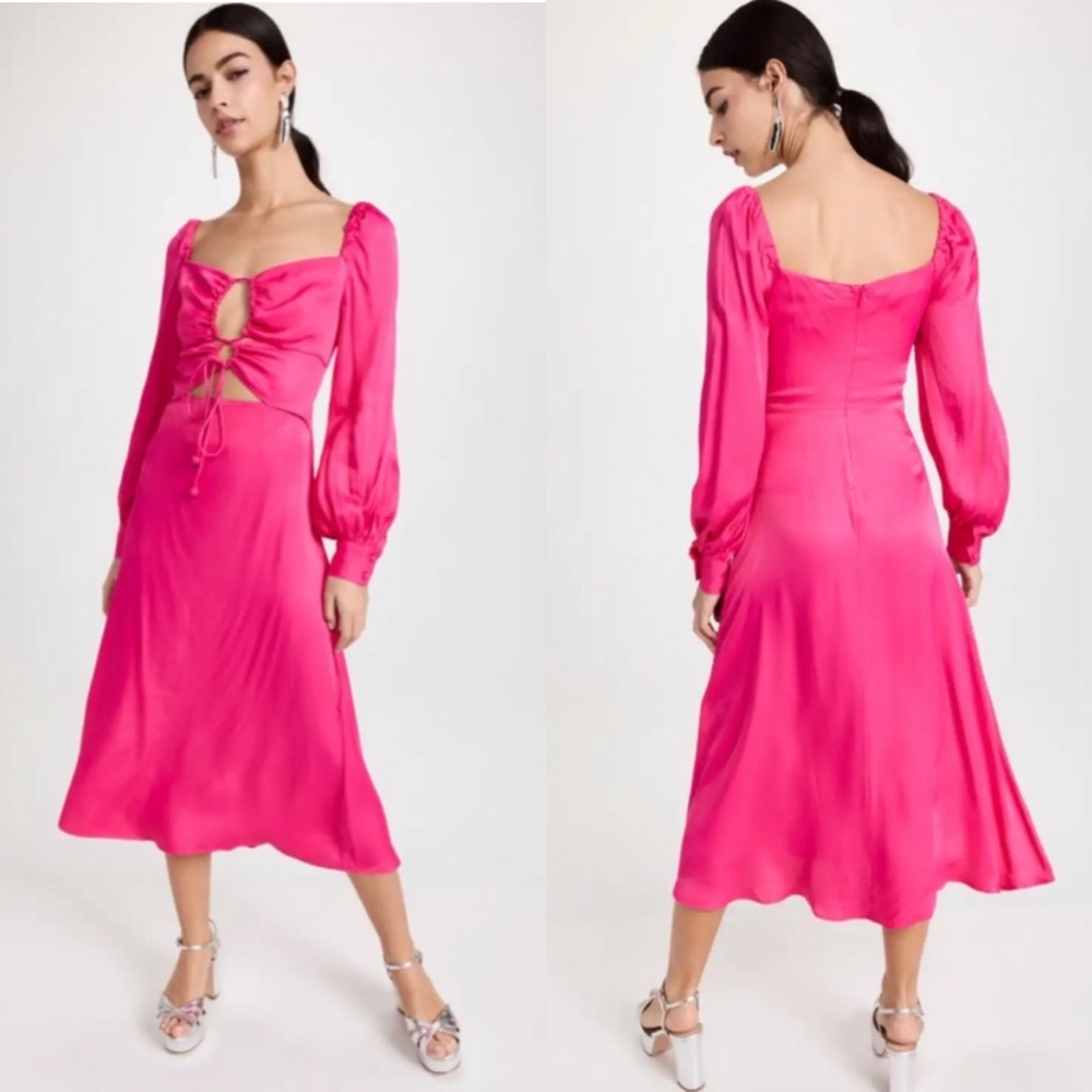 NEW NWT Farm Rio Pink Cutout Maxi Dress